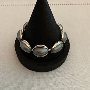 Kramer Vintage Smoke Gray Silver Tone Bracelet